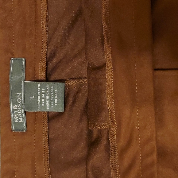 89th & Madison suede A-line skirt L brown - Picture 3 of 8